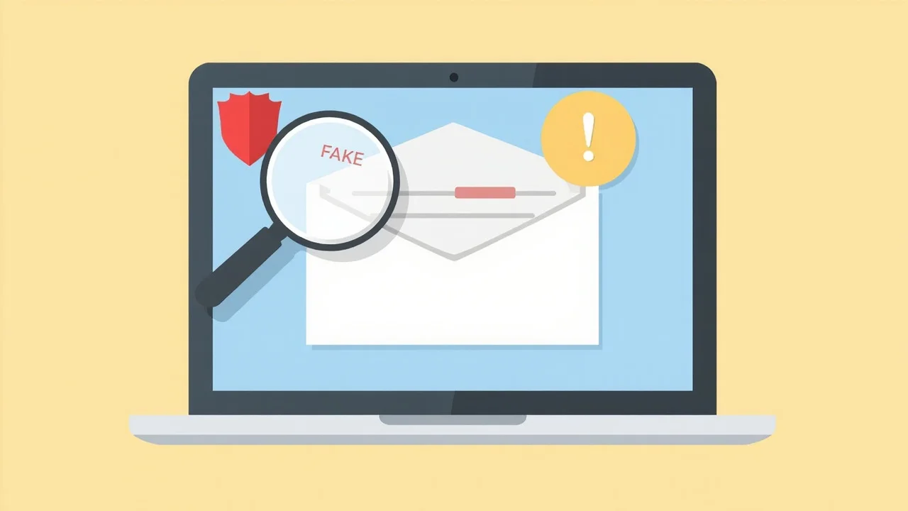 A phishing email being deconstructed on a laptop with red warning highlights — phishing anatomy NZ examples.